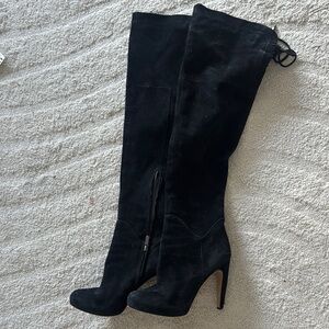 Sleek Black Over-the-Knee Stiletto Boots